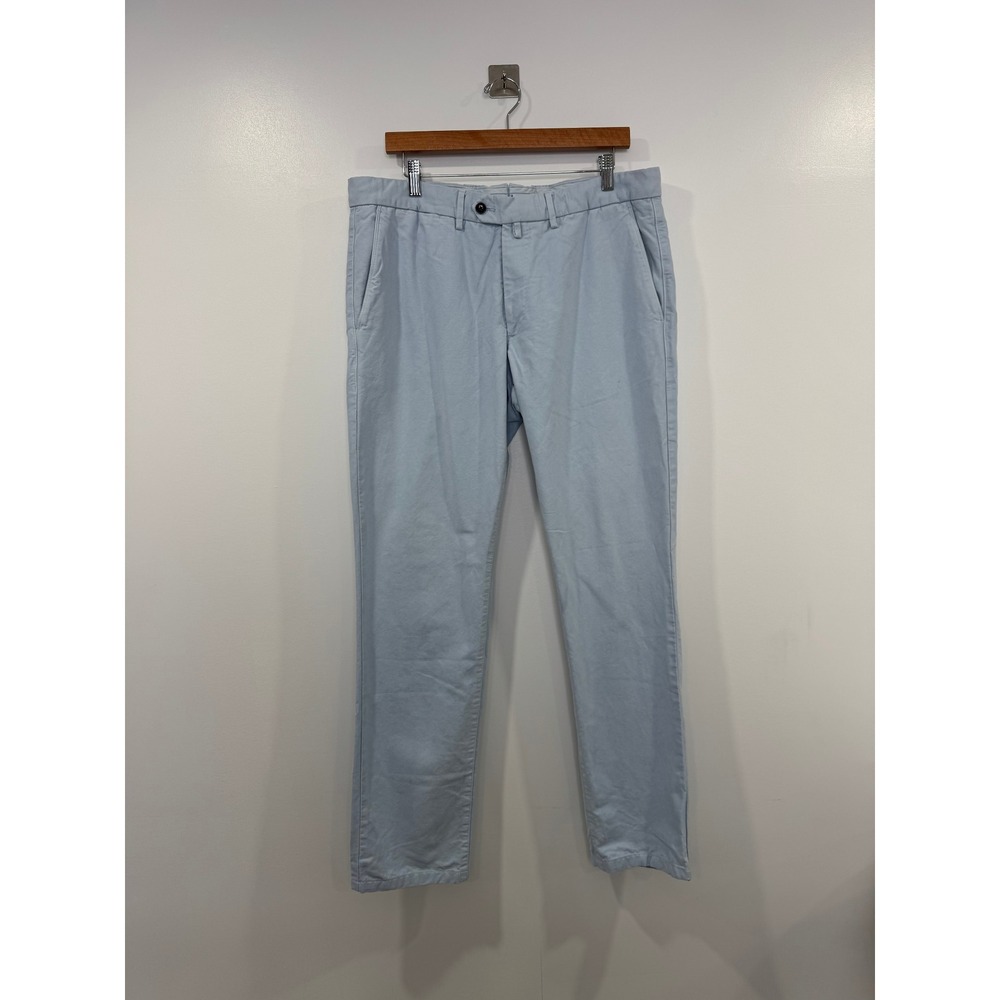 Suitsupply Men Blue Porto Cotton Trousers Size 36"